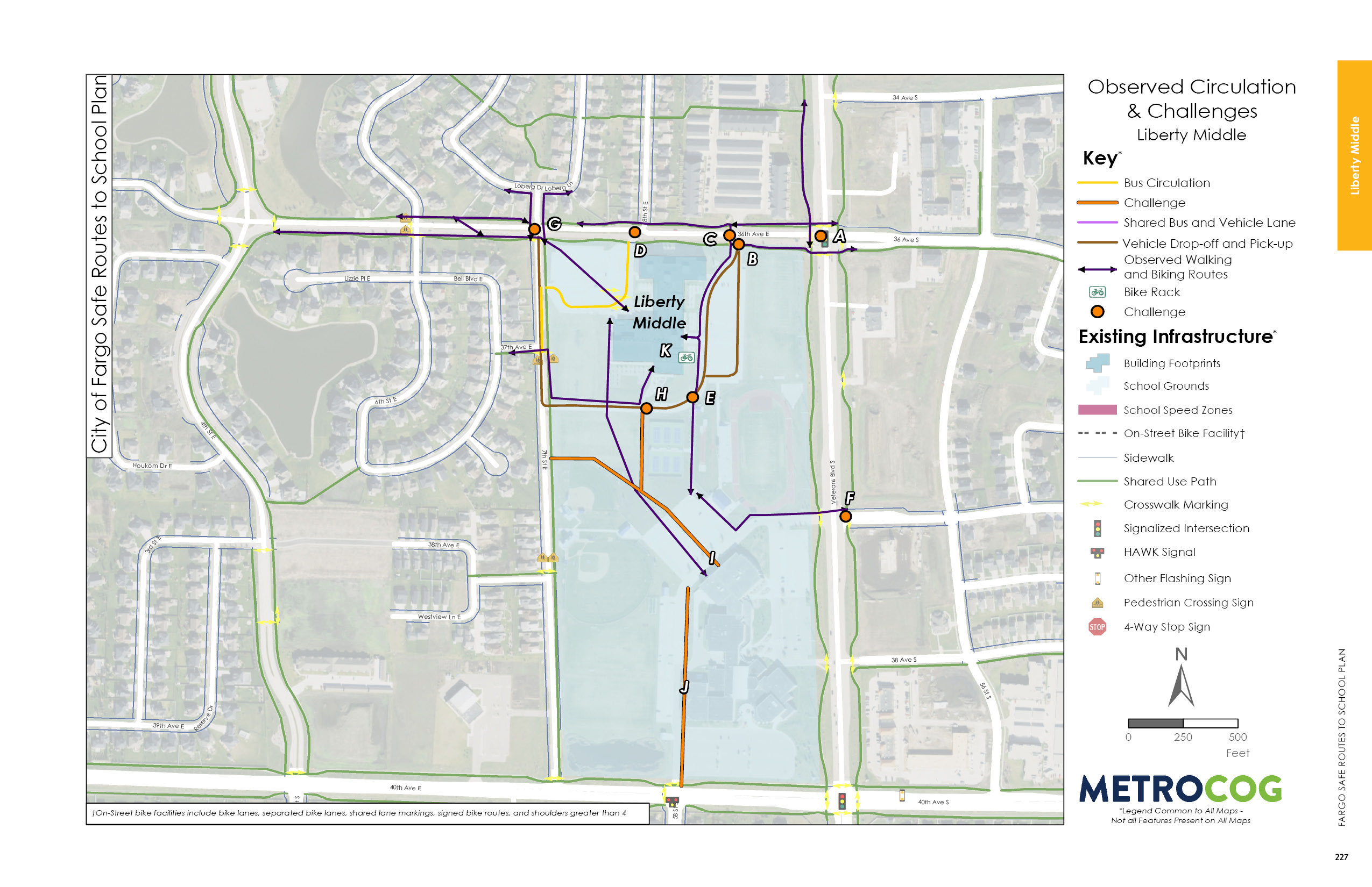 Circulation Challenges Map of Liberty Middle