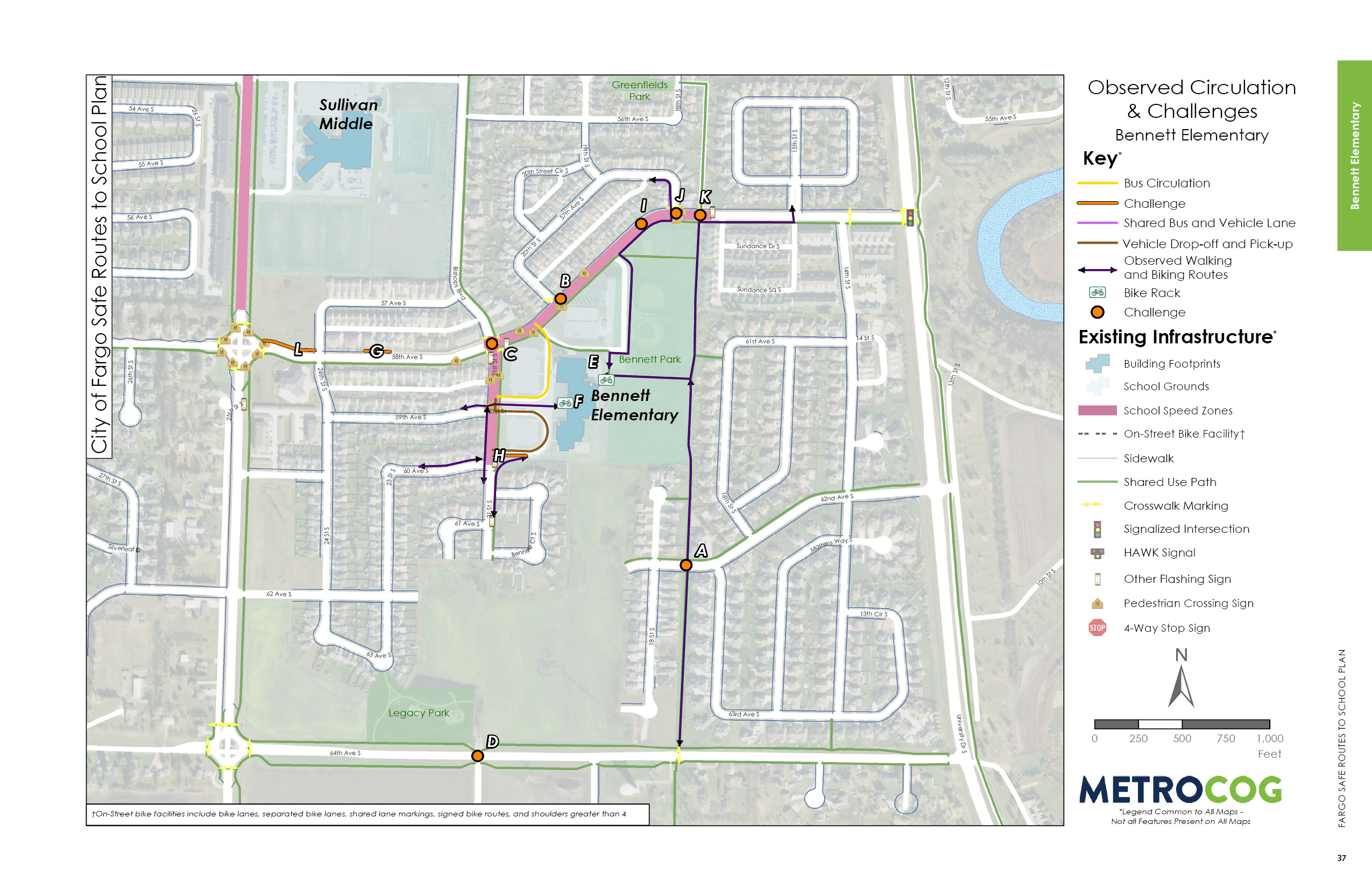 Circulation Challenges Map of Bennett Elementary