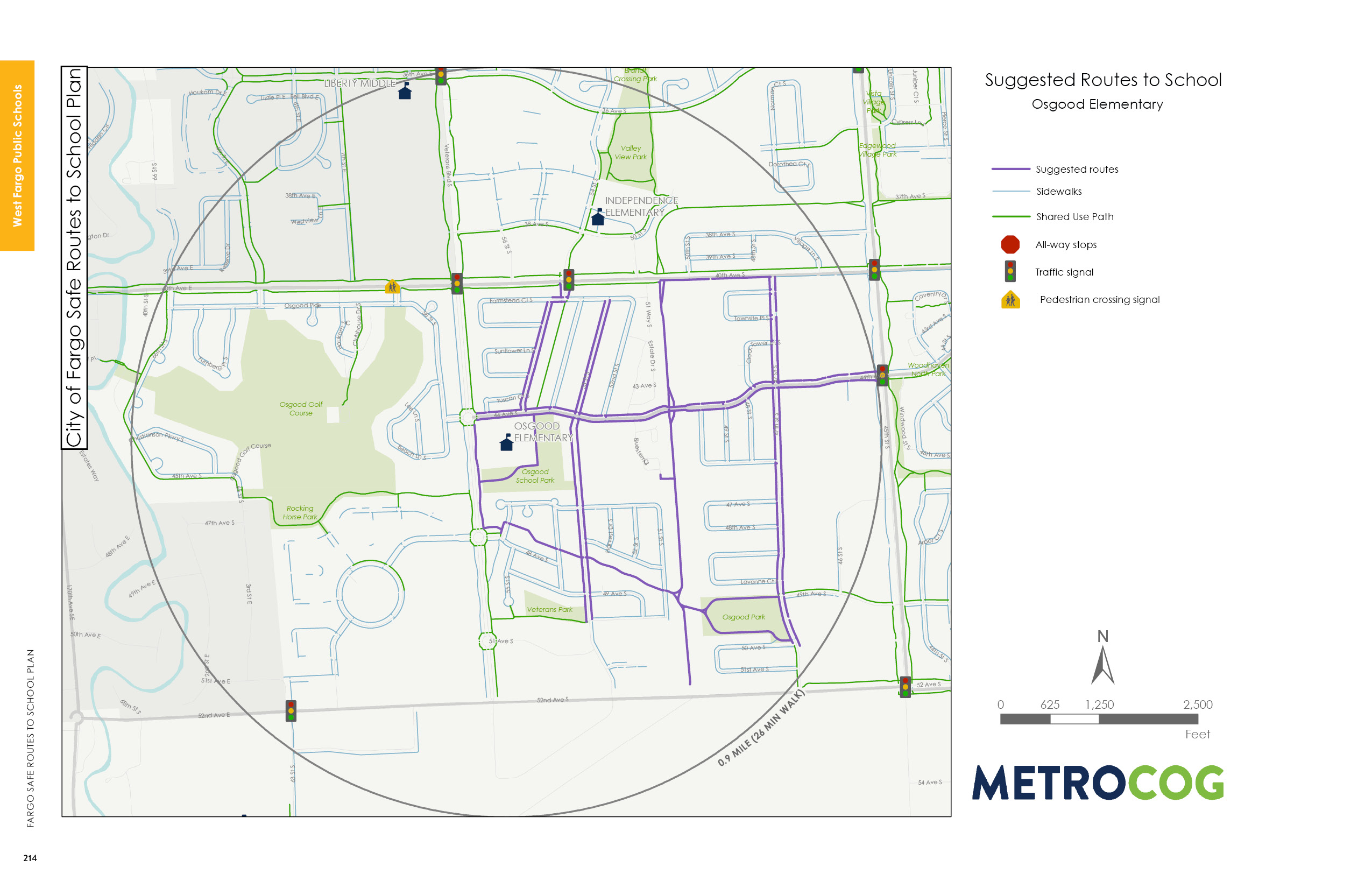 Suggested Route to School Map for Osgood Elementary