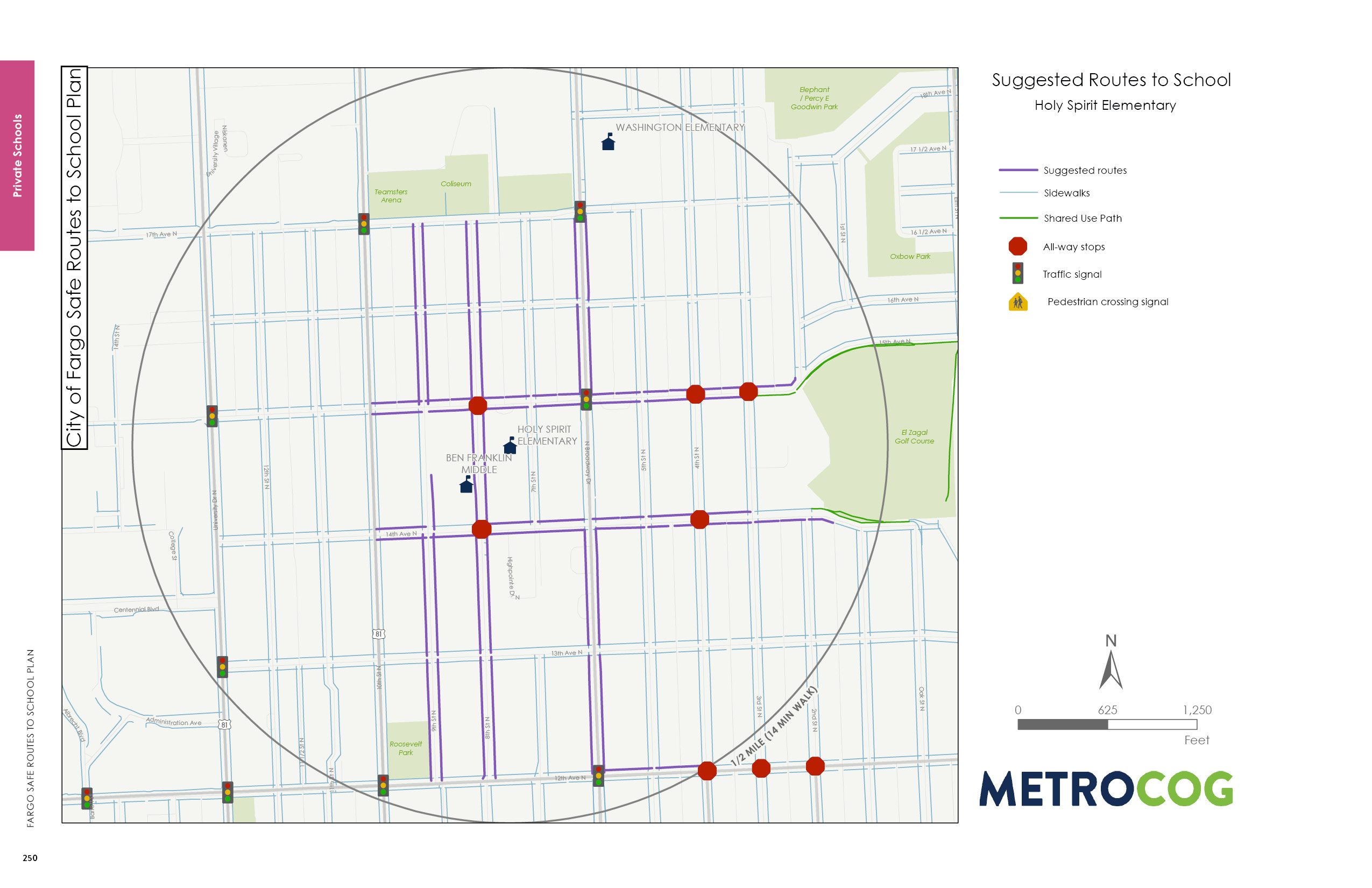 Suggested Route to School Map for Holy Spirit Elementary