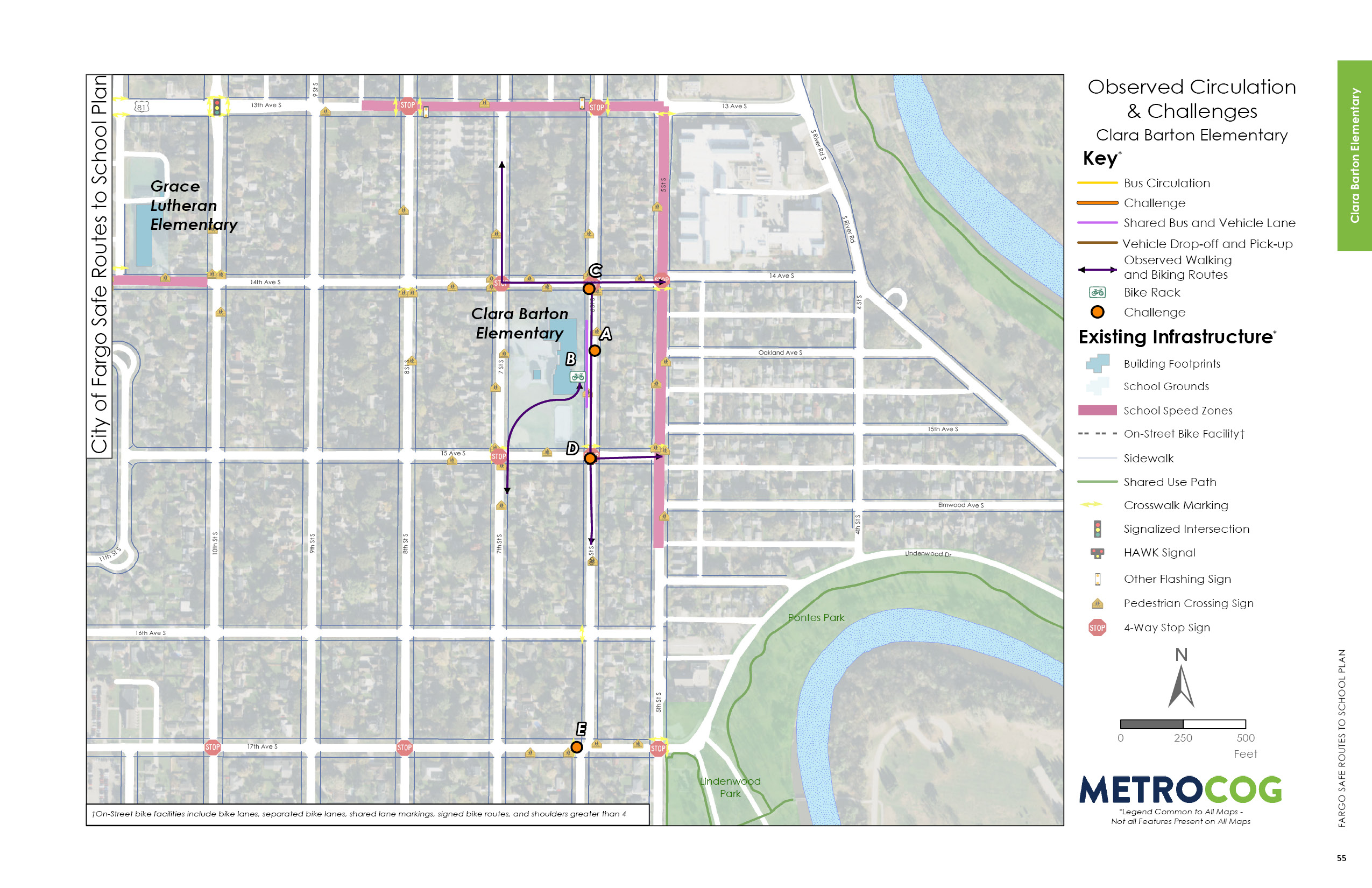 Circulation Challenges Map of Clara Barton Elementary